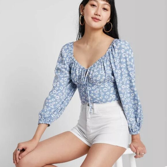 WILD FABLE highest rise white stretch denim shorts - Picture 4 of 4